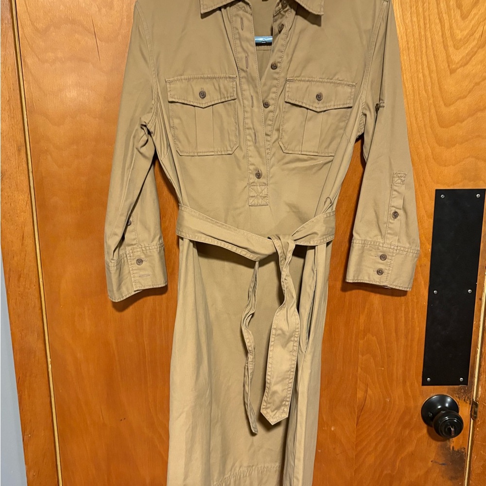 J. Crew Khaki Button-Up Dress